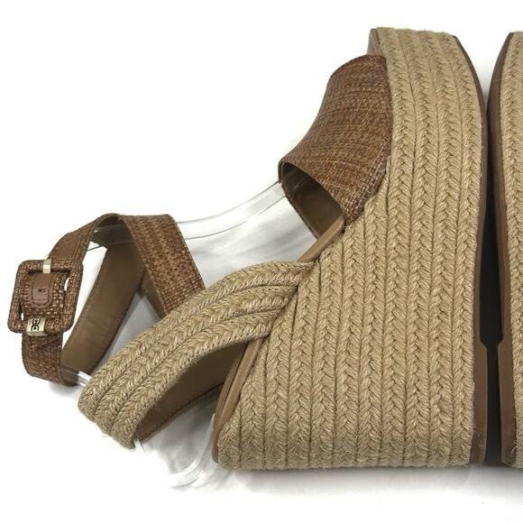 Sam Edelman Vada Espadrille Weave Brown Wedge Platform Sandals Women's 8M New - Picture 5 of 12